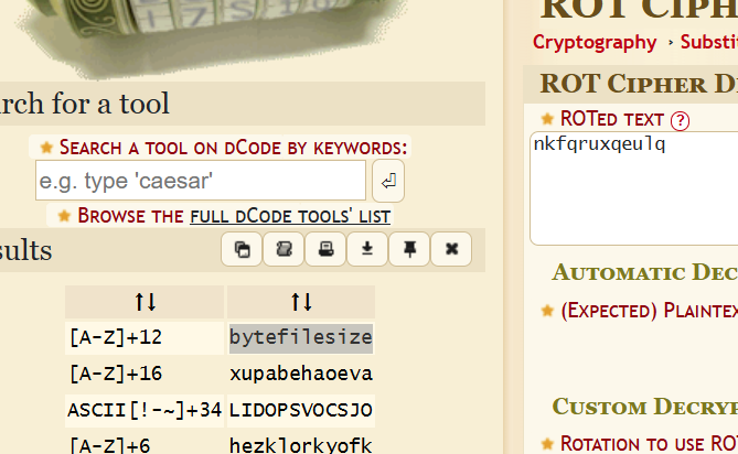 dcode result